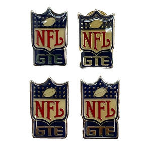 Lot of 4 1985 NFL GTE Football Logo Collector's Gold Tone Enamel Lapel Pin Vtg